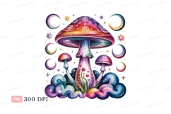 Psychedelic mushroom celestial fantasy moon Product Image 1