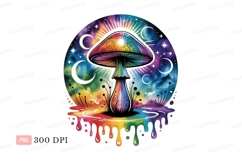 Psychedelic mushroom cosmic celestial rainbow Product Image 1