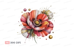 Vibrant poppy floral arrangement pink Product Image 1