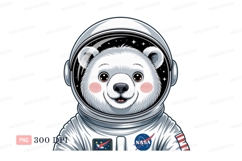 Polar bear astronaut space exploration helmet Product Image 1