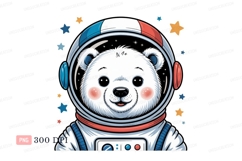 Polar bear astronaut exploring cosmos space helmet Product Image 1