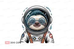 Sloth astronaut wearing helmet and suit space Product Image 1