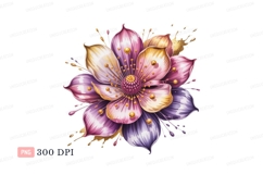 Opulent floral bloom with golden accents flower petals Product Image 1