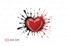 Red heart black splash liquid Product Image 1