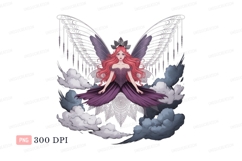 Pink haired fairy in purple dress wings Product Image 1