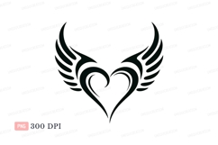 Tribal heart wings symbol love Product Image 1