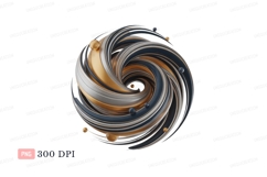 Swirling metallic abstract sculpture gold silver Product Image 1