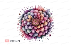 Colorful Dahlia Petals Splatter flower pink Product Image 1