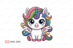 Cute winged unicorn with rainbow mane image Product Image 1