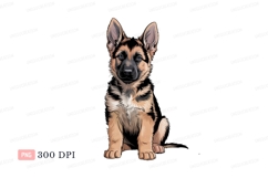 Young german shepherd dog sitting puppy canine Product Image 1