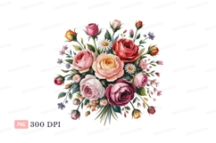 Colorful Rose Bouquet Arrangement roses pink Product Image 1