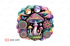 Psychedelic mushrooms moons and mandalas butterfly Product Image 1