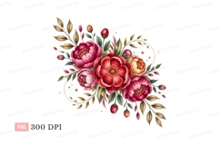 Vibrant floral arrangement with golden accents flowers Product Image 1