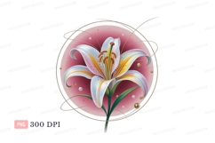 Elegant white lily with golden accents flower yellow Product Image 1