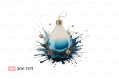 Blue white ornament splash gold image Product Image 1