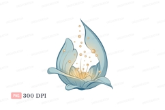Blue flower with golden pollen petals Product Image 1