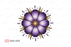 Purple golden flower ornament petals ornamental Product Image 1