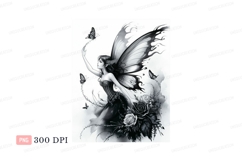 Format: Title: Fairy Butterfly Roses CLipart PNG wings Product Image 1