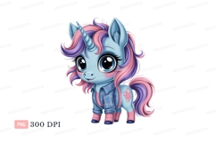 Blue unicorn with pink purple mane image Product Image 1