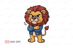 Angry lion wearing jacket blue Product Image 1