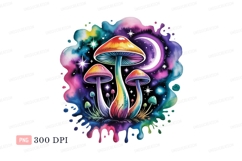 Psychedelic mushrooms cosmic night galaxy Product Image 1
