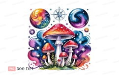 Psychedelic mushrooms cosmic spheres fantasy Product Image 1