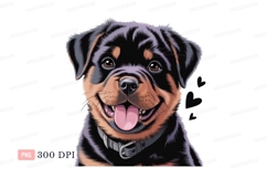 Happy Rottweiler Puppy Portrait canine animal Product Image 1