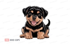 Happy Rottweiler Puppy canine black Product Image 1