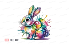 Colorful rabbit splash bunny paint Product Image 1