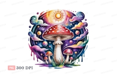 Psychedelic mushroom fantasy cosmic scene surreal Product Image 1