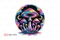 Psychedelic mushrooms celestial scene cosmic fantasy Product Image 1