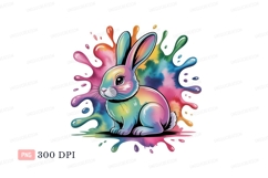 Colorful bunny splash rabbit paint Product Image 1