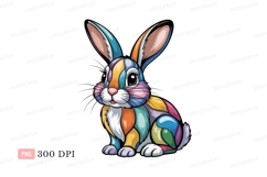 Colorful rabbit bunny illustration Product Image 1