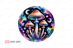Psychedelic mushrooms cosmic night moon Product Image 1