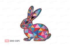 Colorful geometric rabbit abstract Product Image 1