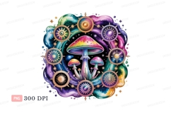 Psychedelic mushroom cosmic mandala fantasy Product Image 1