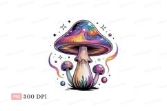 Psychedelic mushroom cluster cosmic colorful Product Image 1
