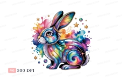 Cosmic rabbit colorful galaxy stars Product Image 1