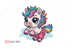 Cute unicorn with rainbow mane and tail image Product Image 1