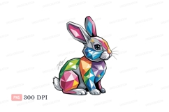 Geometric rabbit colorful abstract art image Product Image 1
