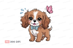 Adorable puppy with butterfly and water droplets canine Product Image 1