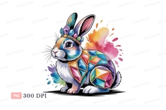 Jeweled Rabbit Crowned Regal colorful Product Image 1