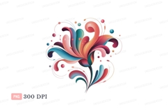 Colorful abstract flourish with swirls and dots image Product Image 1
