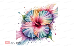 Colorful hibiscus flower splash pink blue Product Image 1