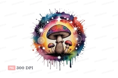 Psychedelic mushroom galaxy art colorful Product Image 1