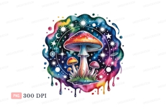 Psychedelic mushroom cosmic art galaxy stars Product Image 1