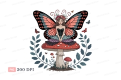 Fairy butterfly creature on mushroom fantasy Product Image 1