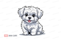 Fluffy white puppy with big eyes cute Product Image 1