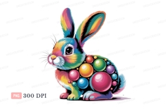 Colorful rabbit with spheres bunny balls Product Image 1