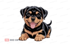 Happy Rottweiler Puppy black brown Product Image 1